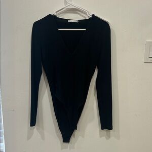 Zara Black Long Sleeve Bodysuit